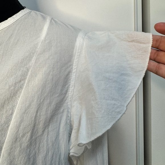 Current Elliott Long Sleeve Ruffle Top Off White - Picture 7 of 11